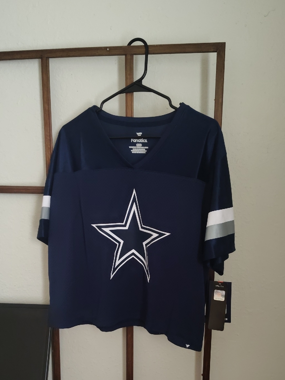 Fanatics Navy and White Dallas Star Girls' Football Jersey